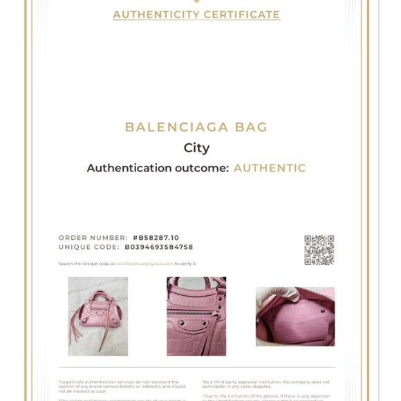 Authentic Balenciaga Nano Neo City Croc Embossed Leather in Pink - Picture 5 of 17